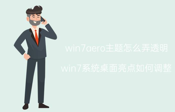 win7aero主题怎么弄透明 win7系统桌面亮点如何调整？